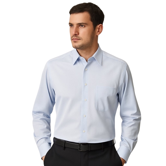 Ermenegildo Zegna Other - ERMENEGILDO ZEGNA Dress Shirt Men 18 46 Blue Cotton Comfort Fit Italy Luxury